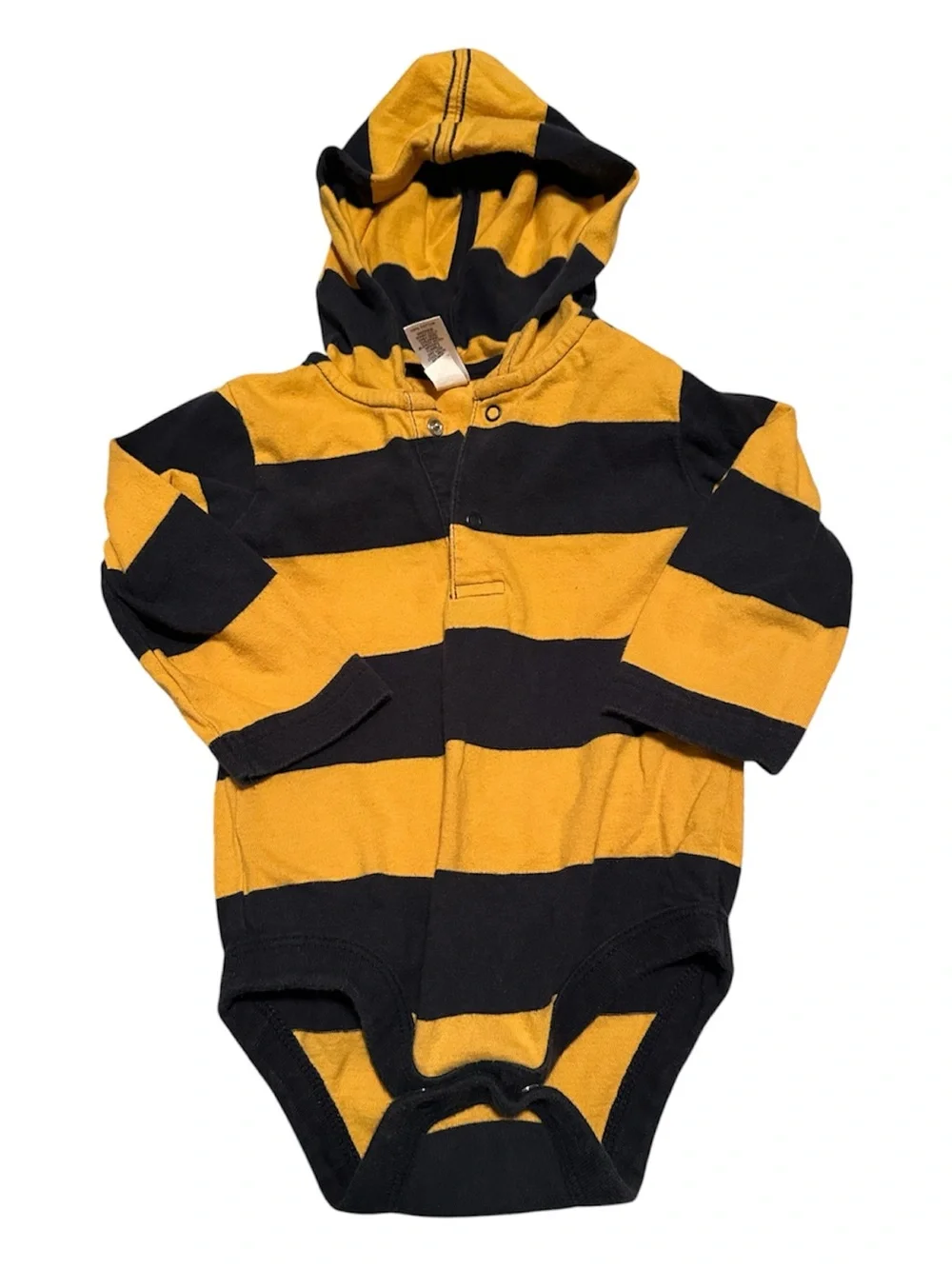 GAP Onesie Bundle (Orange & Navy Logo/Yellow & Navy Hoodie)-Size 6-12M